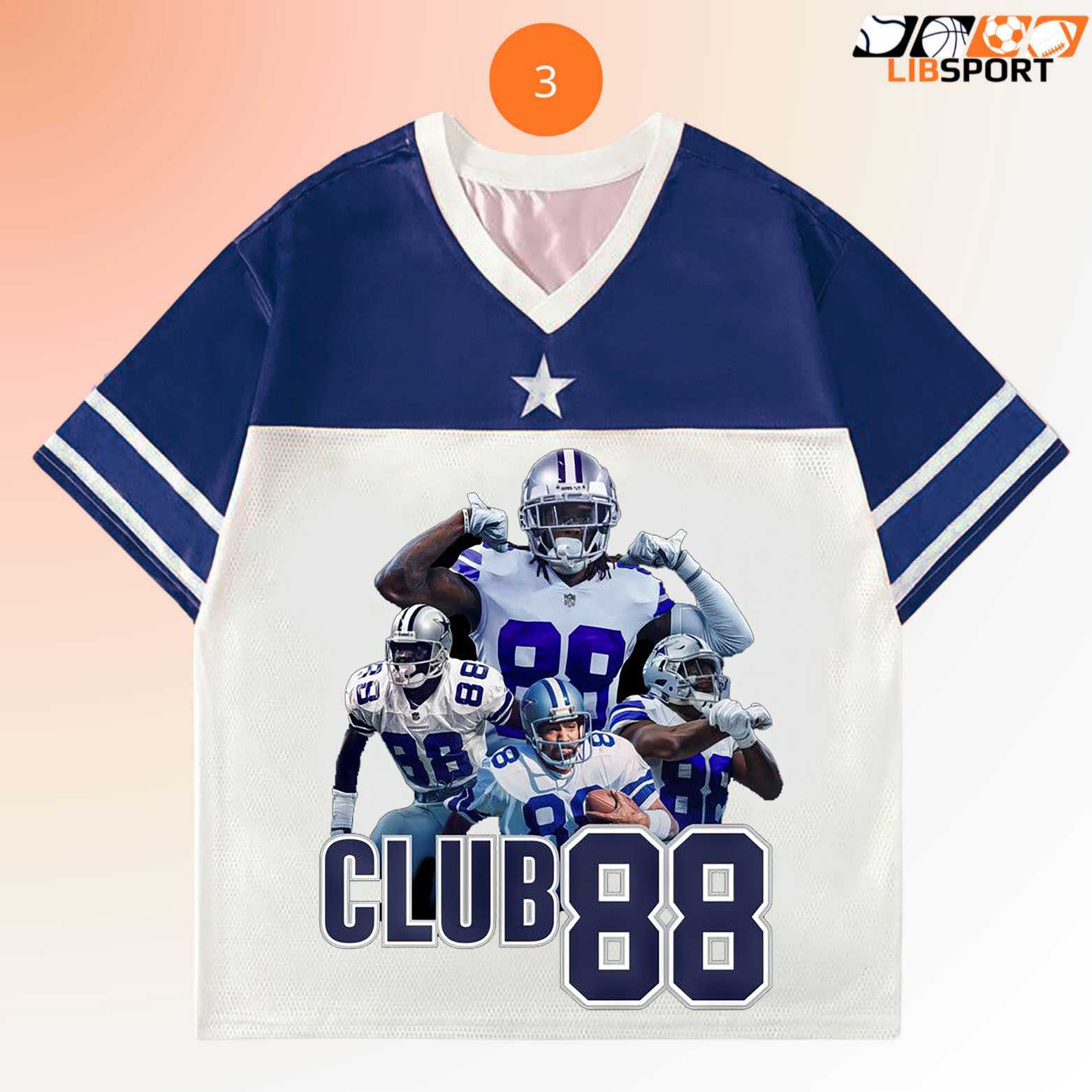Dallas Cowboys Club 88 Jersey, Nfl Football Shirt, Unisex Game Day Fan Tee